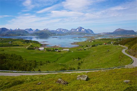 simsearch:400-07087598,k - Scenic panorama of Lofoten islands in Norway during summer Stock Photo - Budget Royalty-Free & Subscription, Code: 400-07087623