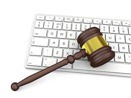 simsearch:700-00015631,k - Wooden gavel on computer keyboard, symbol of law and justice in technology Stock Photo - Budget Royalty-Free & Subscription, Code: 400-07087828