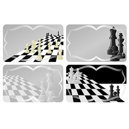 simsearch:400-07087277,k - A business card with a picture of chess. The illustration on a white background. Photographie de stock - Aubaine LD & Abonnement, Code: 400-07087839