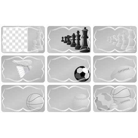 simsearch:400-07087277,k - A business card with a picture of sports equipment. The illustration on a white background. Photographie de stock - Aubaine LD & Abonnement, Code: 400-07087852