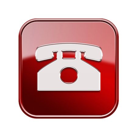 Phone icon glossy red, isolated on white background Stock Photo - Budget Royalty-Free & Subscription, Code: 400-07087948