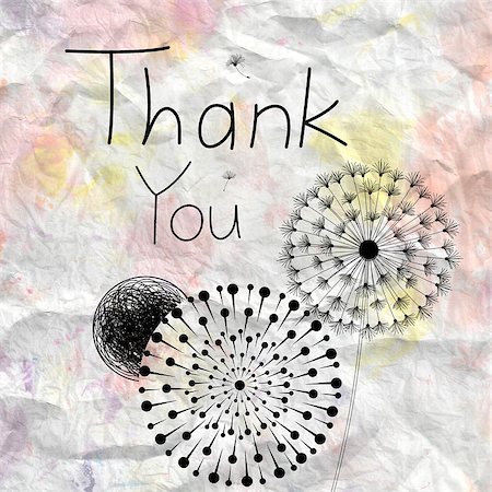 graphics card with the words thank you on watercolor background of crumpled paper Stock Photo - Budget Royalty-Free & Subscription, Code: 400-07088027