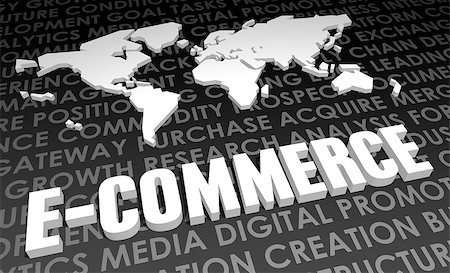 simsearch:400-06921307,k - E-Commerce Industry Global Standard on 3D Map Photographie de stock - Aubaine LD & Abonnement, Code: 400-07088112