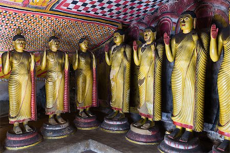 Standing Buddha statues in Dambulla Cave Temple, Sri Lanka Stock Photo - Budget Royalty-Free & Subscription, Code: 400-07088199