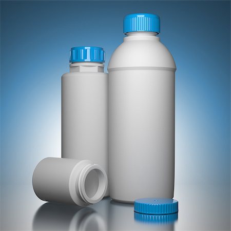 simsearch:400-07994748,k - Pill Bottles on Blue Background the Chemical or Medical Concept Photographie de stock - Aubaine LD & Abonnement, Code: 400-07089226