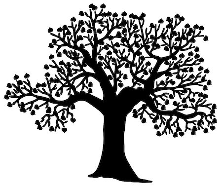 simsearch:400-05885717,k - Shaped silhouette of tree - vector illustration. Stock Photo - Budget Royalty-Free & Subscription, Code: 400-07089346