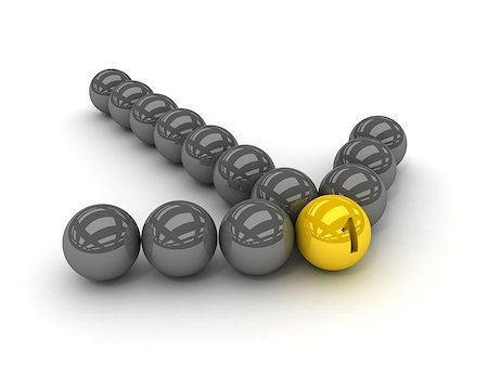 sibgat (artist) - Grey arrow of the balls with the gold leader in front. Concept 3D illustration Foto de stock - Royalty-Free Super Valor e Assinatura, Número: 400-07089393