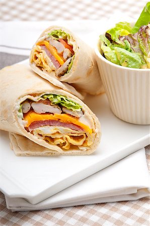 simsearch:400-04798472,k - fresh and healthy club sandwich pita bread roll Stock Photo - Budget Royalty-Free & Subscription, Code: 400-07089607