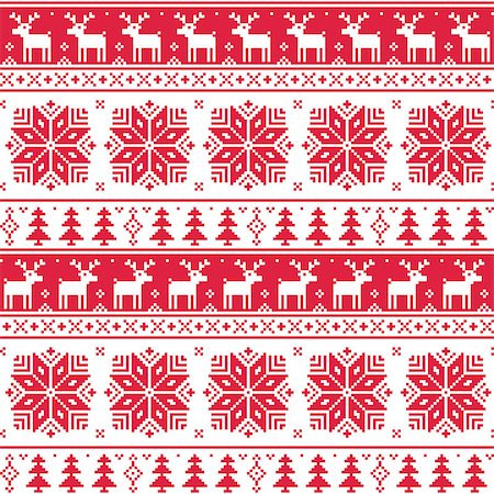 simsearch:400-05329259,k - Red christmas vector background - scandynavian kntting style Foto de stock - Royalty-Free Super Valor e Assinatura, Número: 400-07089750