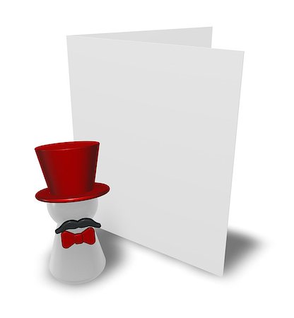 ringmaster and congratulation card - 3d illustration Stock Photo - Budget Royalty-Free & Subscription, Code: 400-07094295