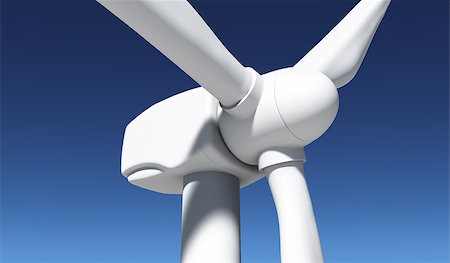 a closeup of a front of a white rotor of a wind generator with a clear blue sky on the background Fotografie stock - Microstock e Abbonamento, Codice: 400-07094565