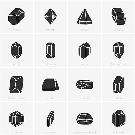 Set of black crystal icons Stockbilder - Microstock & Abonnement, Bildnummer: 400-07094595