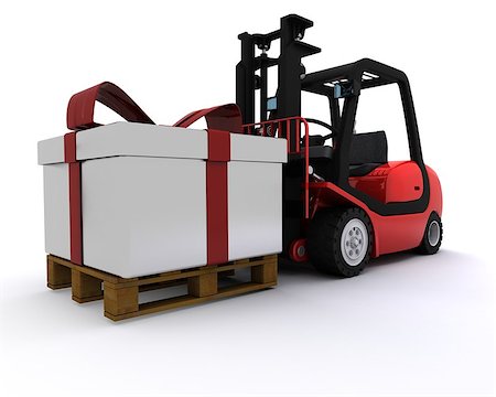 3D Render of a Forklift truck with christmas gift box Photographie de stock - Aubaine LD & Abonnement, Code: 400-07094689