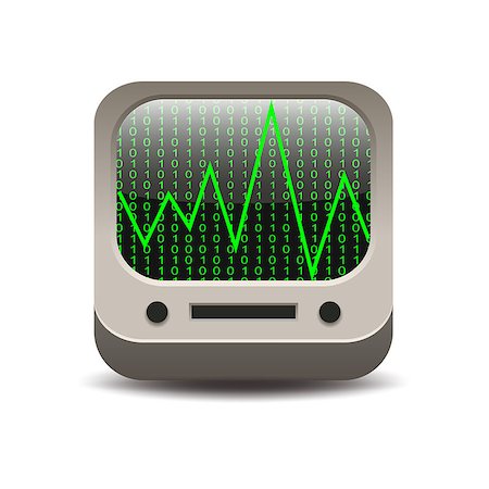 Computer monitor with digits and graph on the screen Stock Photo - Budget Royalty-Free & Subscription, Code: 400-07094858