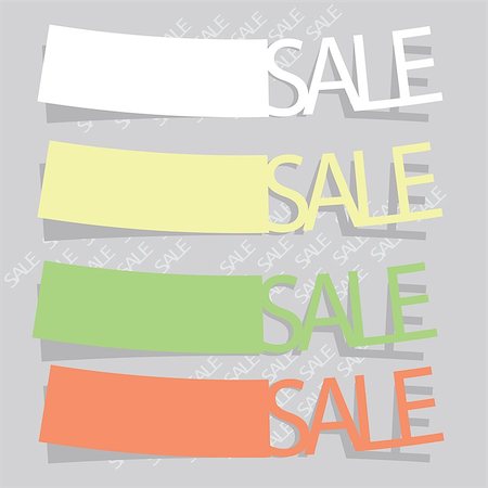 reduced sign in a shop - colorful illustration with sale labels for your design Stock Photo - Budget Royalty-Free & Subscription, Code: 400-07094981