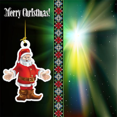 simsearch:400-07035531,k - abstract celebration greeting with Santa Claus on black Fotografie stock - Microstock e Abbonamento, Codice: 400-07095137