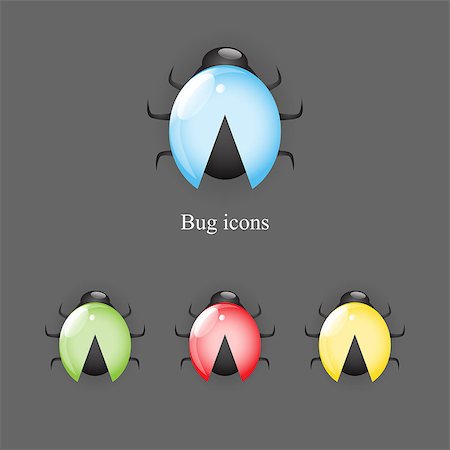 simsearch:400-08046771,k - Vector bug icons set Stock Photo - Budget Royalty-Free & Subscription, Code: 400-07095306