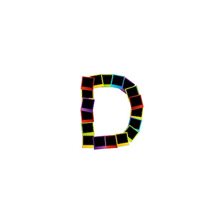 simsearch:400-07099266,k - Alphabet D with colorful polaroids Fotografie stock - Microstock e Abbonamento, Codice: 400-07095379