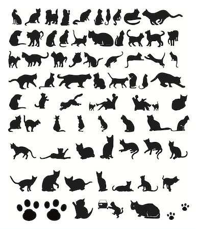 Vector silhouettes of cats Photographie de stock - Aubaine LD & Abonnement, Code: 400-07095782
