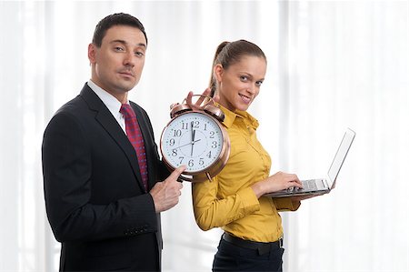 simsearch:400-04801462,k - business people with laptop and alarm clock Stock Photo - Budget Royalty-Free & Subscription, Code: 400-07096125