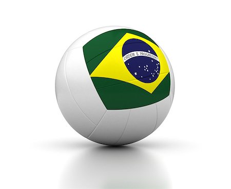 Brazilian Volleyball Team (isolated with clipping path) Stock Photo - Budget Royalty-Free & Subscription, Code: 400-07096221