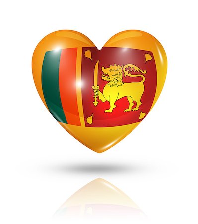 simsearch:400-07105024,k - Love Sri Lanka symbol. 3D heart flag icon isolated on white with clipping path Foto de stock - Super Valor sin royalties y Suscripción, Código: 400-07096597