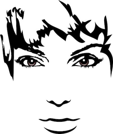 woman face illustration Stock Photo - Budget Royalty-Free & Subscription, Code: 400-07096618