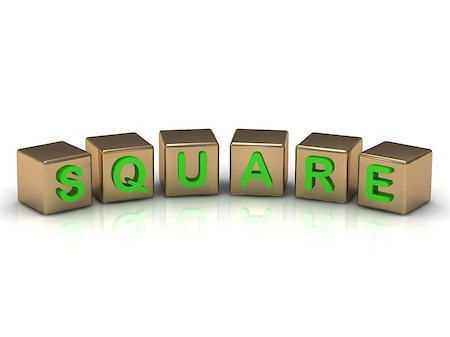 Square on the gold cubes on a white background Stock Photo - Budget Royalty-Free & Subscription, Code: 400-07096937