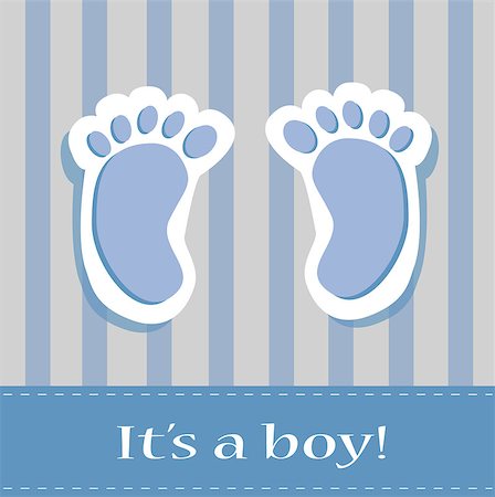 simsearch:400-07096944,k - Blue baby boy feet invitation announcement Fotografie stock - Microstock e Abbonamento, Codice: 400-07096944