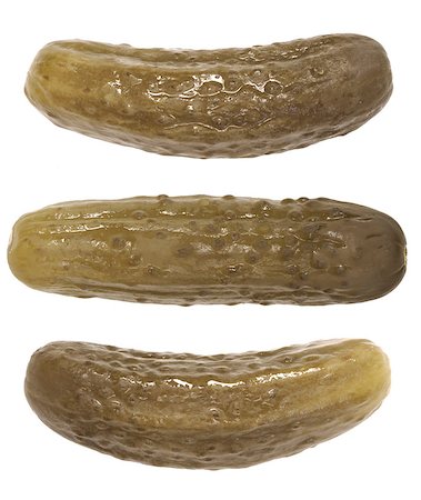 pickling gherkin - close up of gherkins isolated on white Stock Photo - Budget Royalty-Free & Subscription, Code: 400-07097255