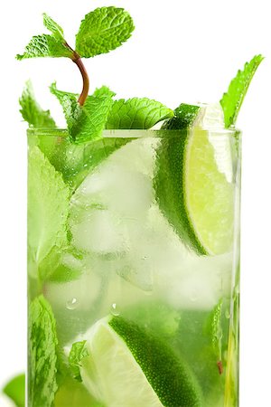 simsearch:400-07715048,k - Fresh mojito cocktail isolated on white background Stock Photo - Budget Royalty-Free & Subscription, Code: 400-07098230
