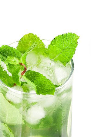 simsearch:400-07715048,k - Fresh mojito cocktail isolated on white background Stock Photo - Budget Royalty-Free & Subscription, Code: 400-07098232