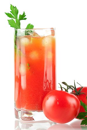 Blood mary alcohol cocktail with tomatos and celery Stock Photo - Budget Royalty-Free & Subscription, Code: 400-07098258