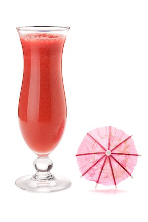 simsearch:400-06915457,k - Red tropical cocktail with cream. Isolated on white Photographie de stock - Aubaine LD & Abonnement, Code: 400-07098292