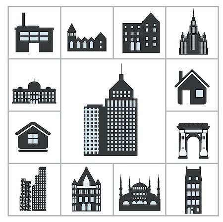Buildings Icons Stock Photo - Budget Royalty-Free & Subscription, Code: 400-07098718