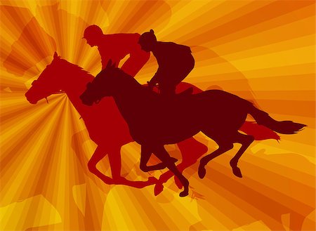 simsearch:400-05335624,k - jockeys riding horses on the abstract background - vector Stock Photo - Budget Royalty-Free & Subscription, Code: 400-07098907