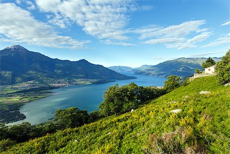 Alpine Lake Como summer  view from mountain top (Italy) Stock Photo - Budget Royalty-Free & Subscription, Code: 400-07099001
