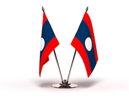 simsearch:400-07294159,k - Miniature Flag of Laos (Isolated with clipping path) Stock Photo - Budget Royalty-Free & Subscription, Code: 400-07099288