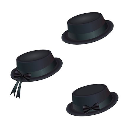 ekaterina88 (artist) - realistic vector hat with black ribbon and bow Fotografie stock - Microstock e Abbonamento, Codice: 400-07099331