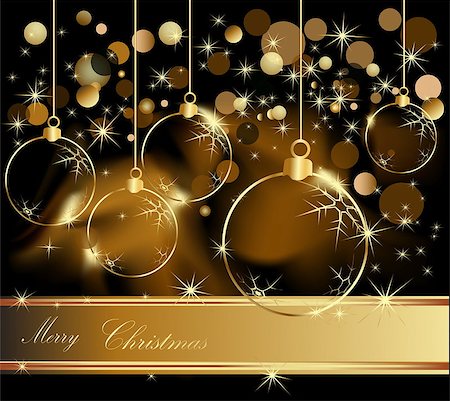 Gold Merry Christmas  background Stockbilder - Microstock & Abonnement, Bildnummer: 400-07099472