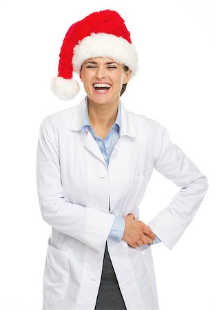simsearch:400-07099823,k - Portrait of smiling doctor woman in santa hat Stock Photo - Budget Royalty-Free & Subscription, Code: 400-07099847