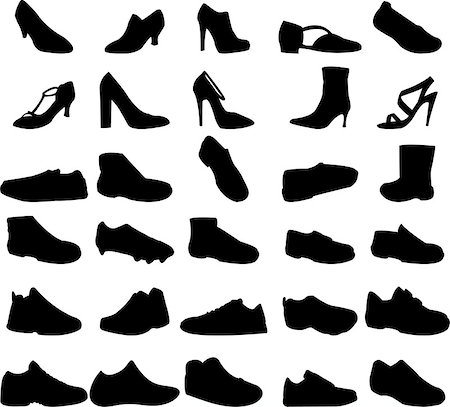 simsearch:400-07099649,k - Collection of shoes - vector Foto de stock - Royalty-Free Super Valor e Assinatura, Número: 400-07099891