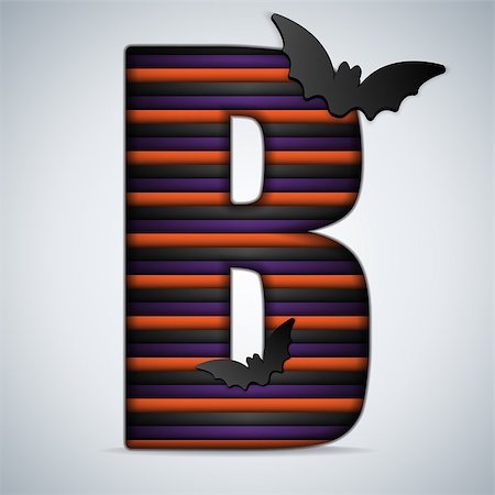 simsearch:400-06422133,k - Vector - Halloween Bat Alphabet Letters Stripe Black Orange Purple Stockbilder - Microstock & Abonnement, Bildnummer: 400-07099959