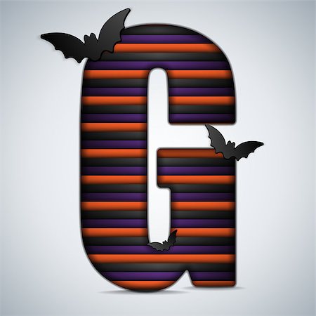 simsearch:400-06422133,k - Vector - Halloween Bat Alphabet Letters Stripe Black Orange Purple Stockbilder - Microstock & Abonnement, Bildnummer: 400-07099964