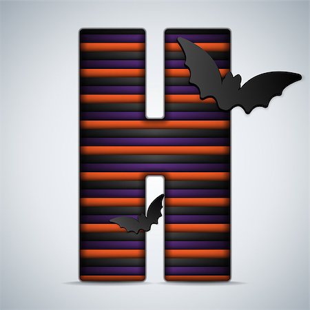 simsearch:400-06422133,k - Vector - Halloween Bat Alphabet Letters Stripe Black Orange Purple Stockbilder - Microstock & Abonnement, Bildnummer: 400-07099965
