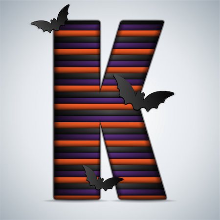 simsearch:400-06422133,k - Vector - Halloween Bat Alphabet Letters Stripe Black Orange Purple Stockbilder - Microstock & Abonnement, Bildnummer: 400-07099968