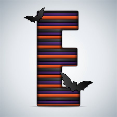 simsearch:400-06422133,k - Vector - Halloween Bat Alphabet Letters Stripe Black Orange Purple Stockbilder - Microstock & Abonnement, Bildnummer: 400-07099962