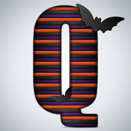 simsearch:400-06422133,k - Vector - Halloween Bat Alphabet Letters Stripe Black Orange Purple Stockbilder - Microstock & Abonnement, Bildnummer: 400-07099974