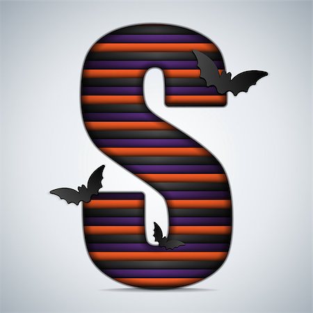 simsearch:400-06422133,k - Vector - Halloween Bat Alphabet Letters Stripe Black Orange Purple Stockbilder - Microstock & Abonnement, Bildnummer: 400-07099976