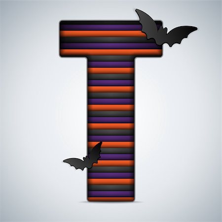 simsearch:400-06422133,k - Vector - Halloween Bat Alphabet Letters Stripe Black Orange Purple Stockbilder - Microstock & Abonnement, Bildnummer: 400-07099977